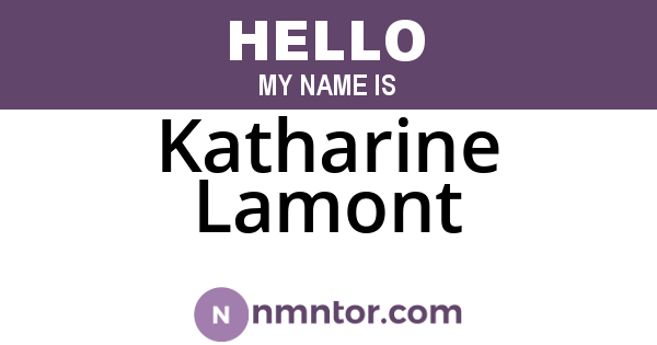 Katharine Lamont