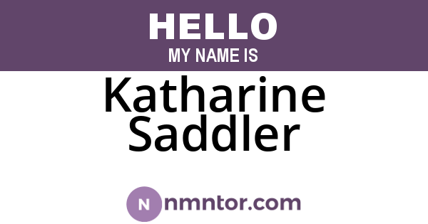 Katharine Saddler