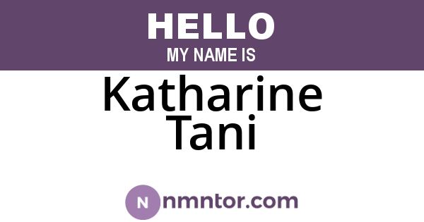 Katharine Tani