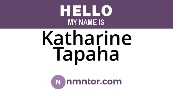 Katharine Tapaha