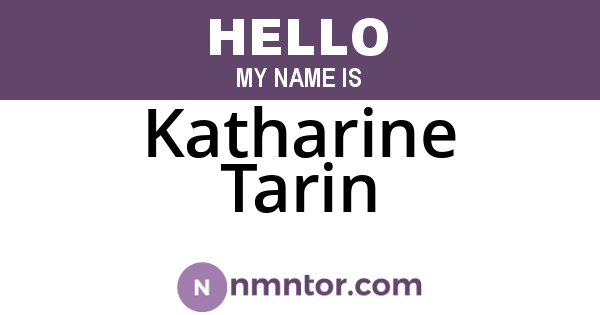 Katharine Tarin