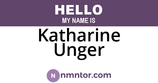 Katharine Unger