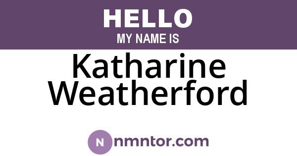 Katharine Weatherford