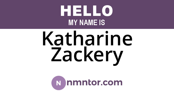 Katharine Zackery