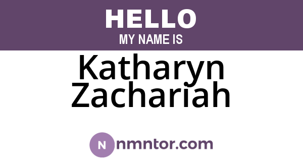 Katharyn Zachariah