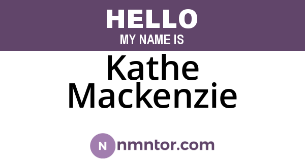 Kathe Mackenzie