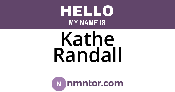 Kathe Randall