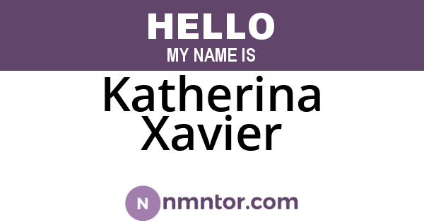 Katherina Xavier