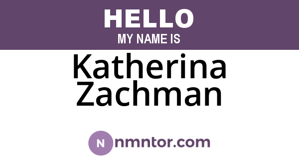 Katherina Zachman