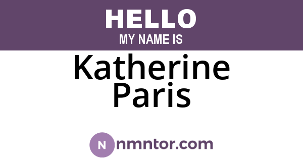 Katherine Paris