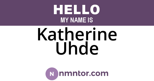 Katherine Uhde