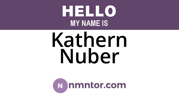 Kathern Nuber