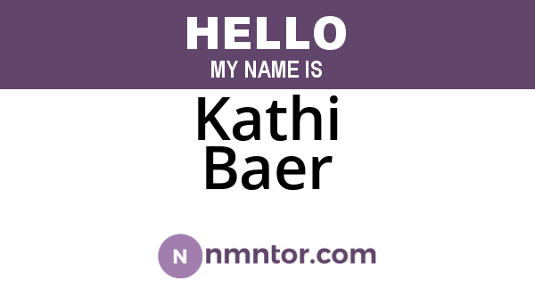 Kathi Baer