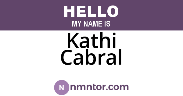 Kathi Cabral