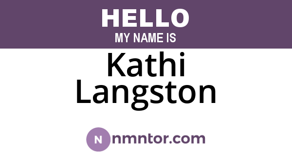 Kathi Langston