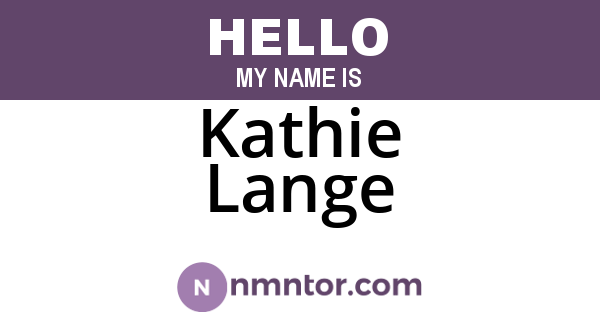 Kathie Lange