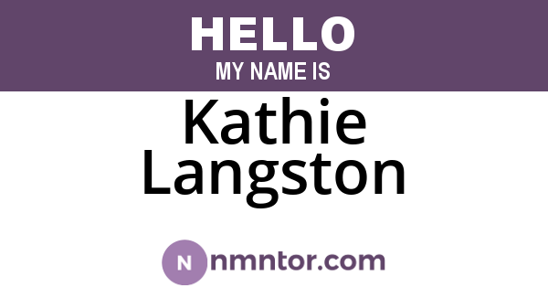 Kathie Langston