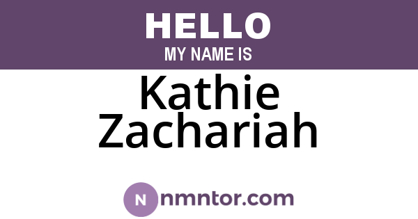Kathie Zachariah