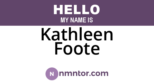 Kathleen Foote