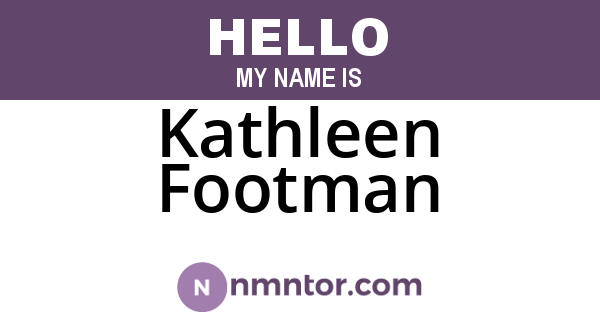 Kathleen Footman