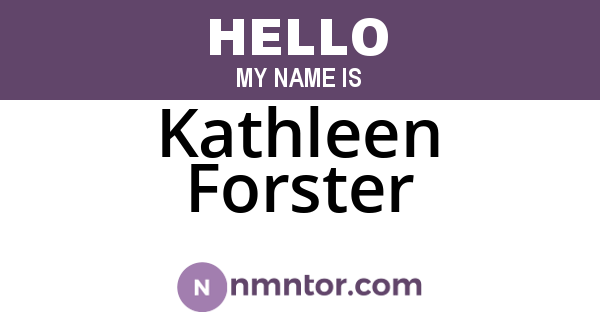 Kathleen Forster