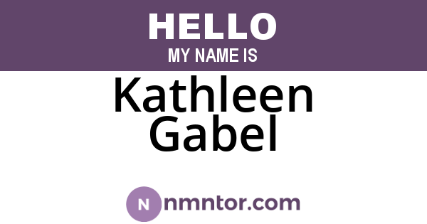 Kathleen Gabel