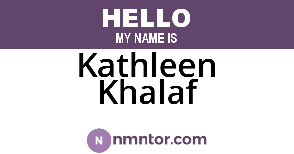 Kathleen Khalaf