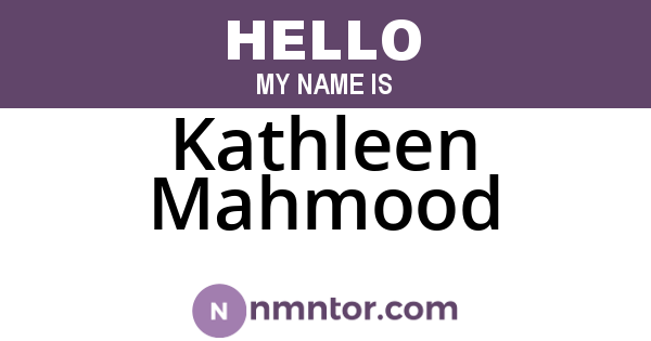 Kathleen Mahmood