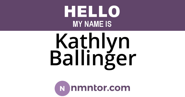 Kathlyn Ballinger