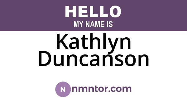 Kathlyn Duncanson