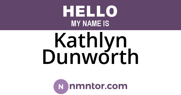 Kathlyn Dunworth