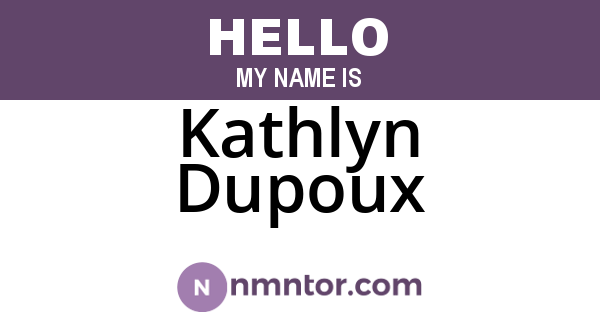 Kathlyn Dupoux