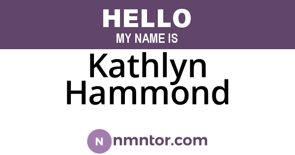 Kathlyn Hammond