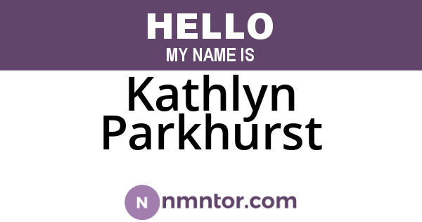 Kathlyn Parkhurst