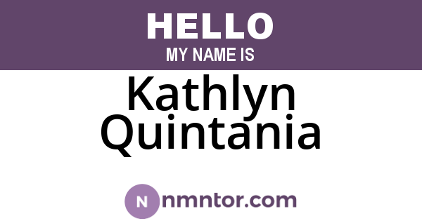 Kathlyn Quintania