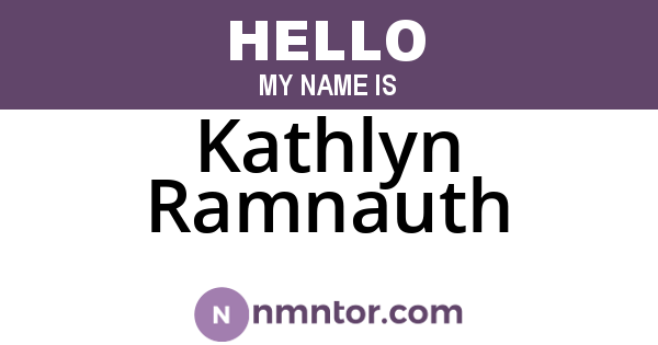 Kathlyn Ramnauth