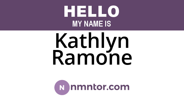 Kathlyn Ramone