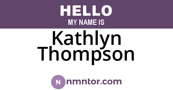 Kathlyn Thompson