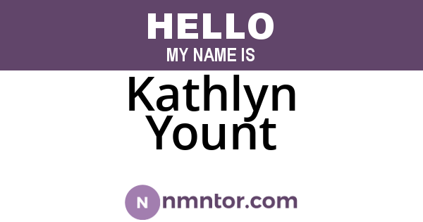 Kathlyn Yount