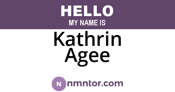 Kathrin Agee