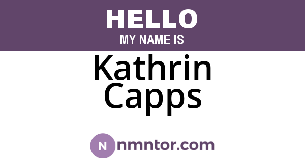 Kathrin Capps
