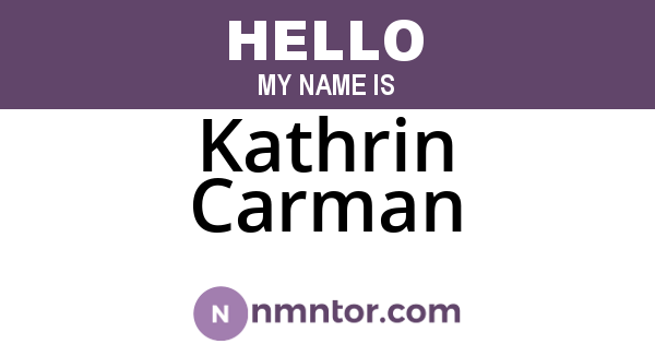 Kathrin Carman