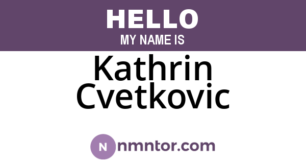 Kathrin Cvetkovic