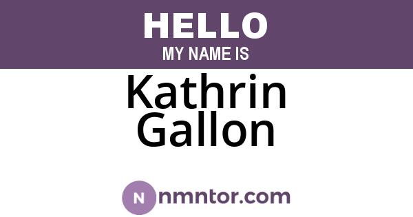 Kathrin Gallon