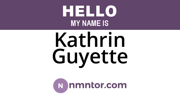 Kathrin Guyette