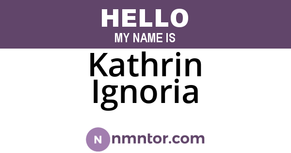 Kathrin Ignoria