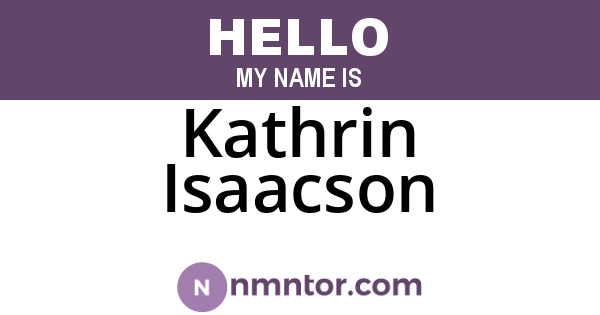 Kathrin Isaacson
