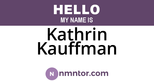 Kathrin Kauffman
