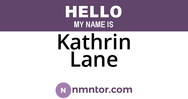 Kathrin Lane