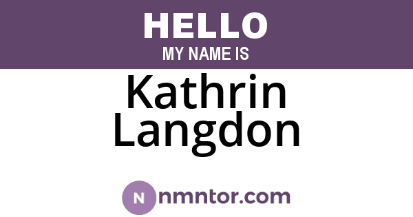 Kathrin Langdon